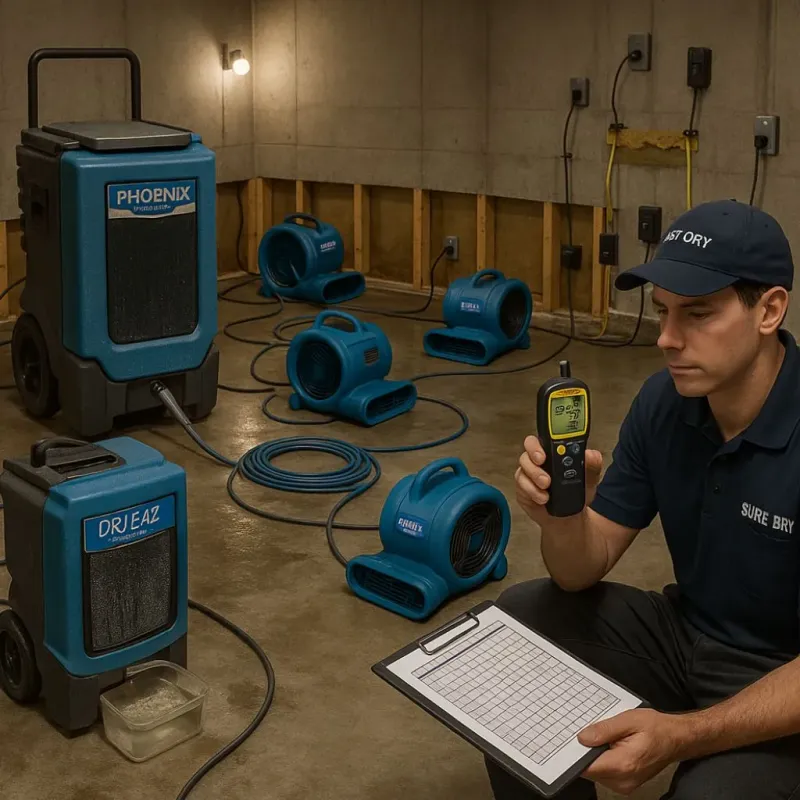 Structural Drying and Dehumidification process in Marshall, MO